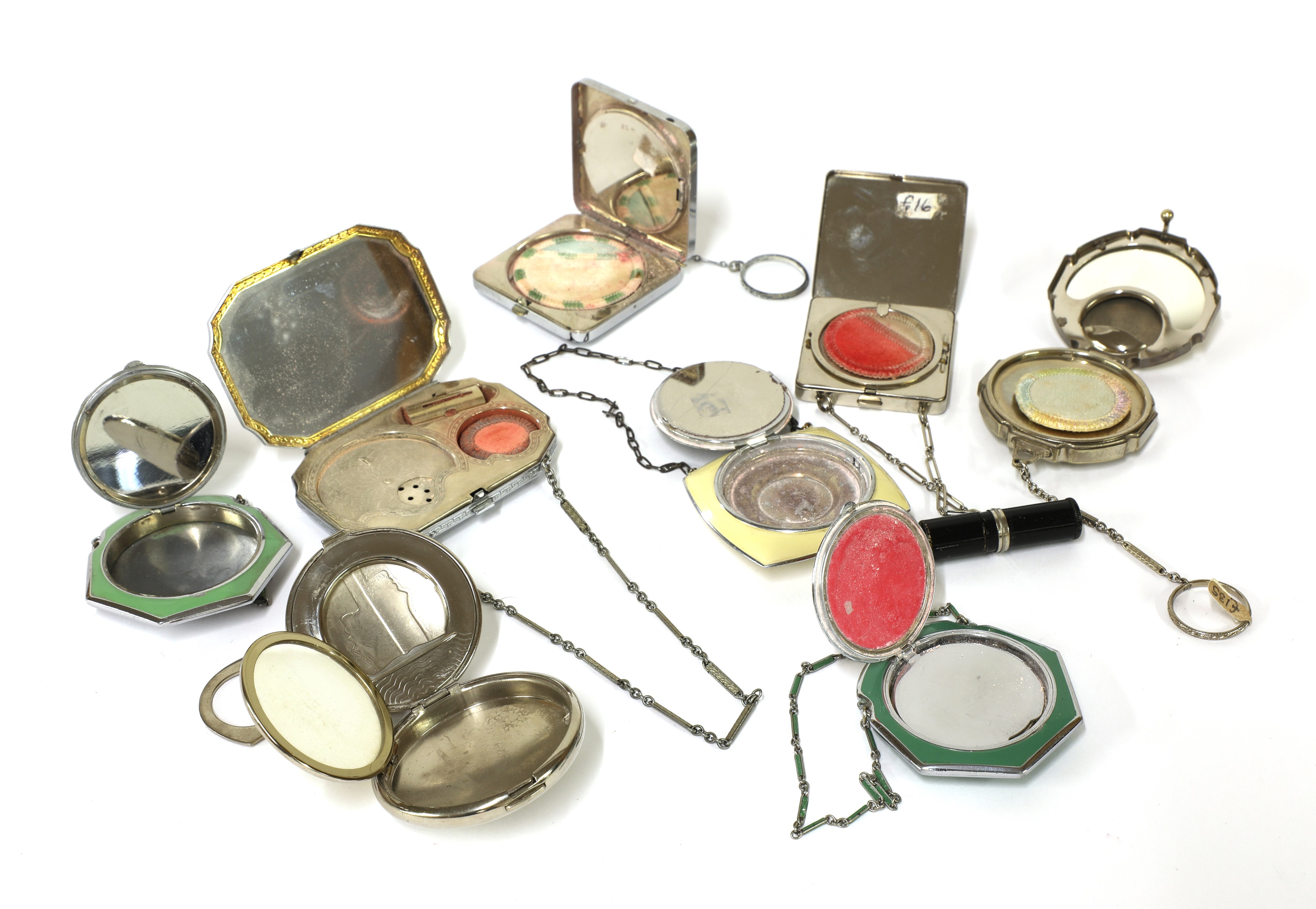 Lot 212 - Eight ladies' compacts,