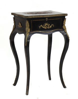Lot 241 - An ebonised boulle work side table