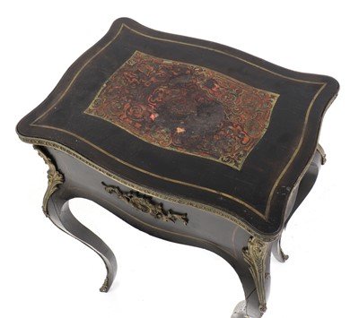 Lot 241 - An ebonised boulle work side table