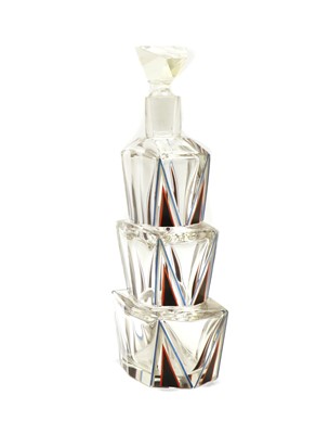 Lot 119 - An Art Deco three stepped decanter in the manner of Karel Palda