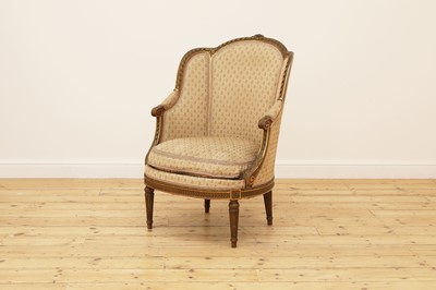 Lot 150 - A Louis XVI-style gilt-framed fauteuil
