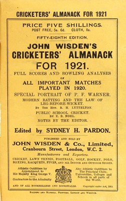 Lot 66 - WISDEN Cricketers' Almanack: 1921