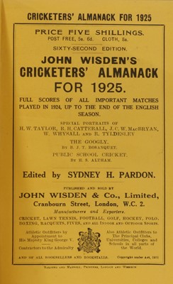 Lot 69 - WISDEN Cricketers' Almanack: 1925