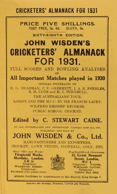 Lot 74 - WISDEN Cricketers' Almanack: 1931