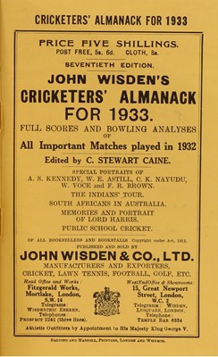 Lot 76 - WISDEN Cricketers' Almanack: 1933