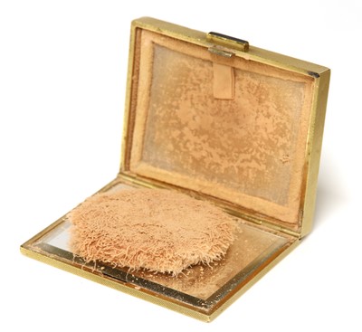 Lot 229 - A 9ct gold rectangular powder compact, by Asprey, c.1950
