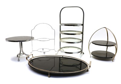 Lot 104 - A collection of Art Deco plated stands and trays