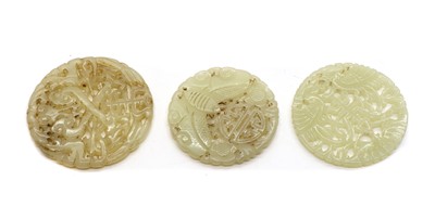 Lot 284 - Three Chinese jade plaques