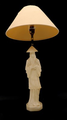 Lot 180 - A Chinese alabaster lamp