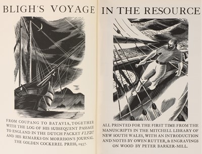 Lot 102 - GOLDEN COCKREL PRESS: 1- BLIGH S VOYAGES IN THE RESOURCE