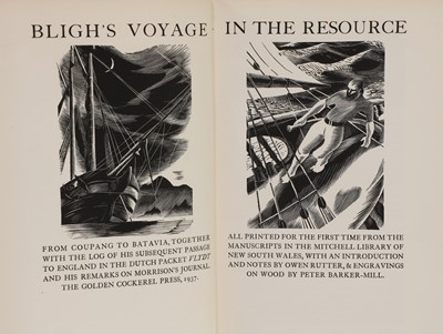 Lot 104 - GOLDEN COCKREL PRESS: 1- BLIGH S VOYAGES IN THE RESOURCE