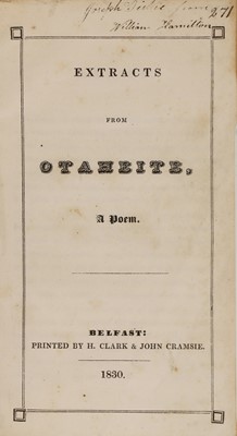 Lot 115 - 1- [Hamilton, William]: Extracts from Otaheite, a poem.
