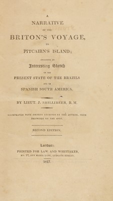 Lot 96 - SHILLIBEER, Lieut. John: A Narrative of the Briton's Voyage to Pitcairn's Island