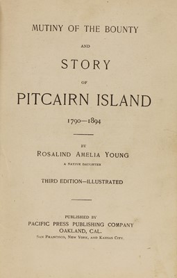 Lot 86 - 1- BRODIE, Walter: Pitcairn's Island, and the Islanders, in 1850. .