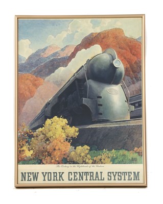 Lot 342A - Two framed modern posters - 'New York via Le Harve et Southampton' and 'New York Central System'