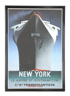 Lot 342 - Two framed modern posters - 'New York via Le Harve et Southampton' and 'New York Central System'