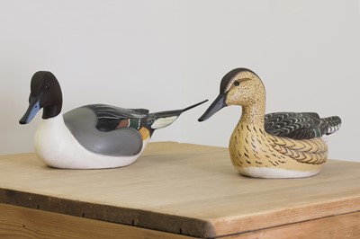 Lot 791 - A pair of carved decoy ducks