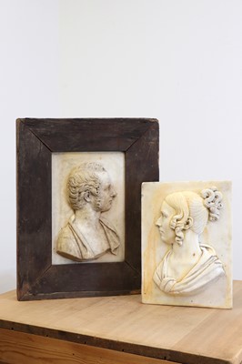 Lot 135A - A pair of carved marble reliefs