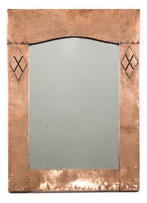 Lot 81 - A Liberty Arts and Crafts copper wall mirror