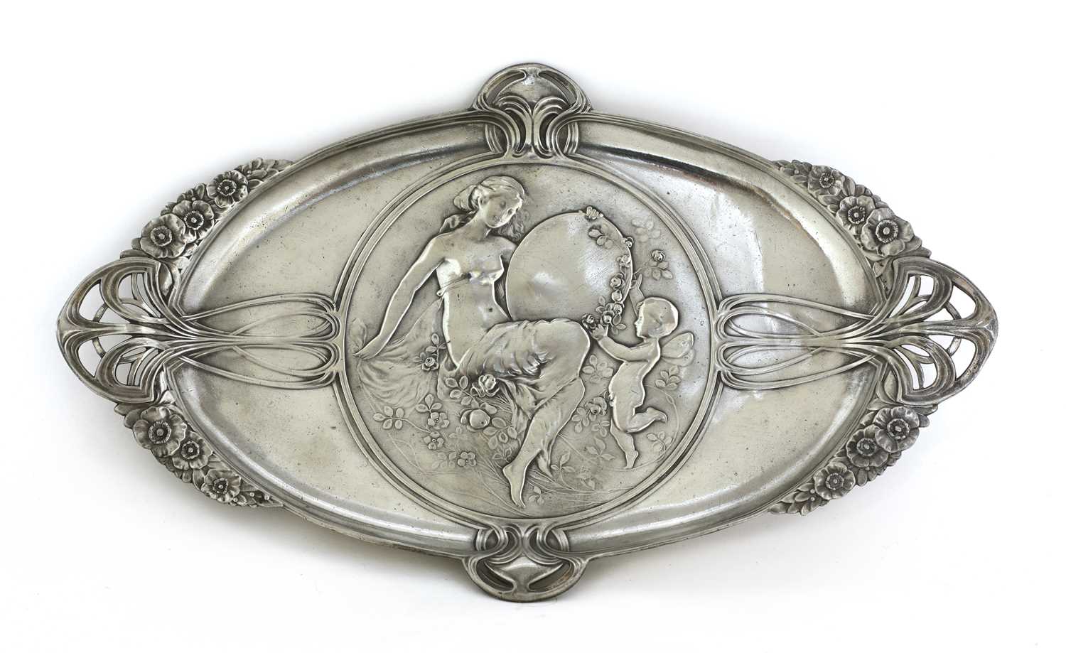 Lot 5 - A WMF pewter card tray