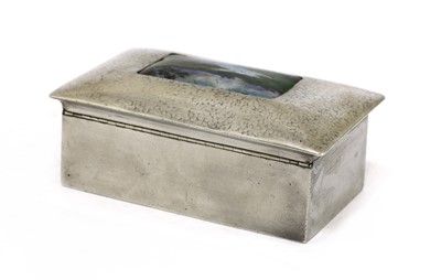 Lot 143 - A Liberty Tudric pewter and enamel jewellery box