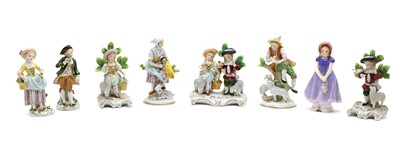Lot 135 - A collection of seven Sitzendorf porcelain figures