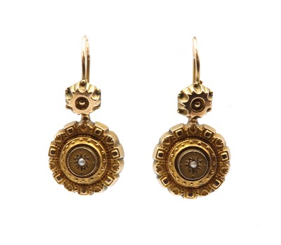 Lot 10 - A pair of gold hollow drop earrings