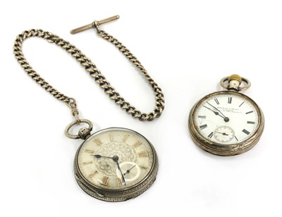 Lot 462 - A Victorian silver open faced key wound pocket watch