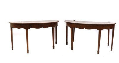 Lot 317 - A pair of demi-lune side tables