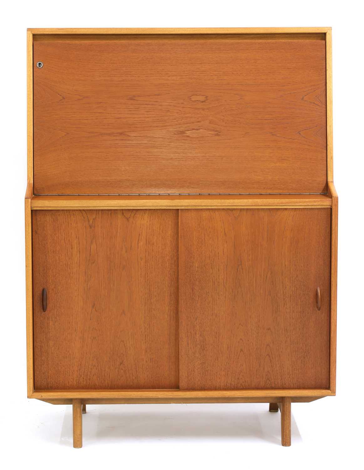 Lot 473 - A teak writing bureau