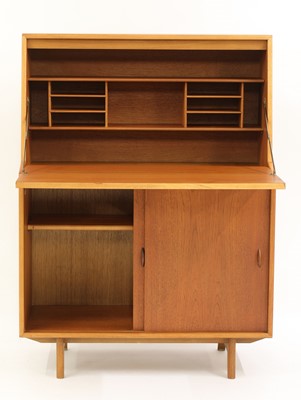 Lot 473 - A teak writing bureau