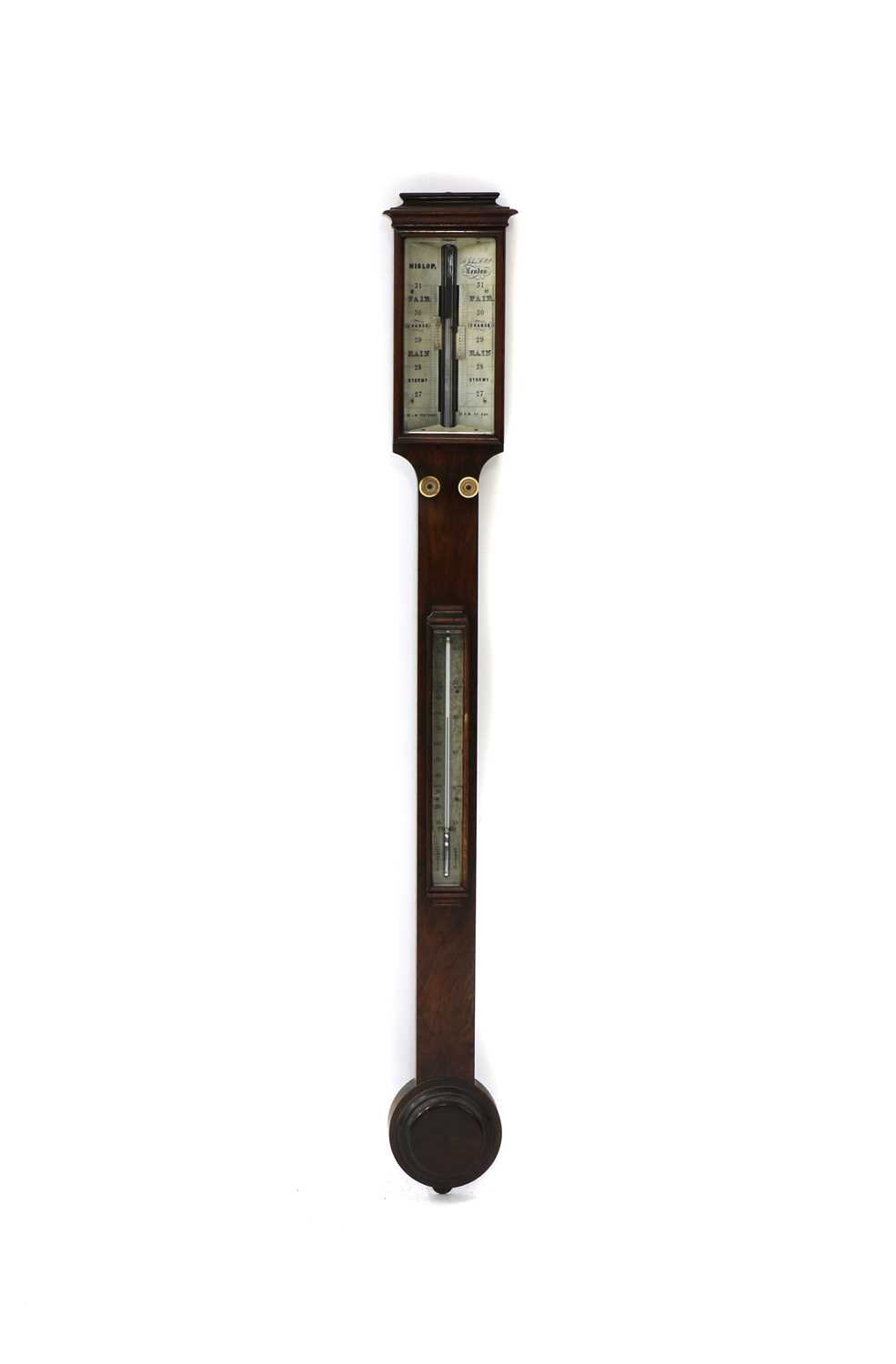 Lot 296 - A rosewood stick barometer by Hislop, London