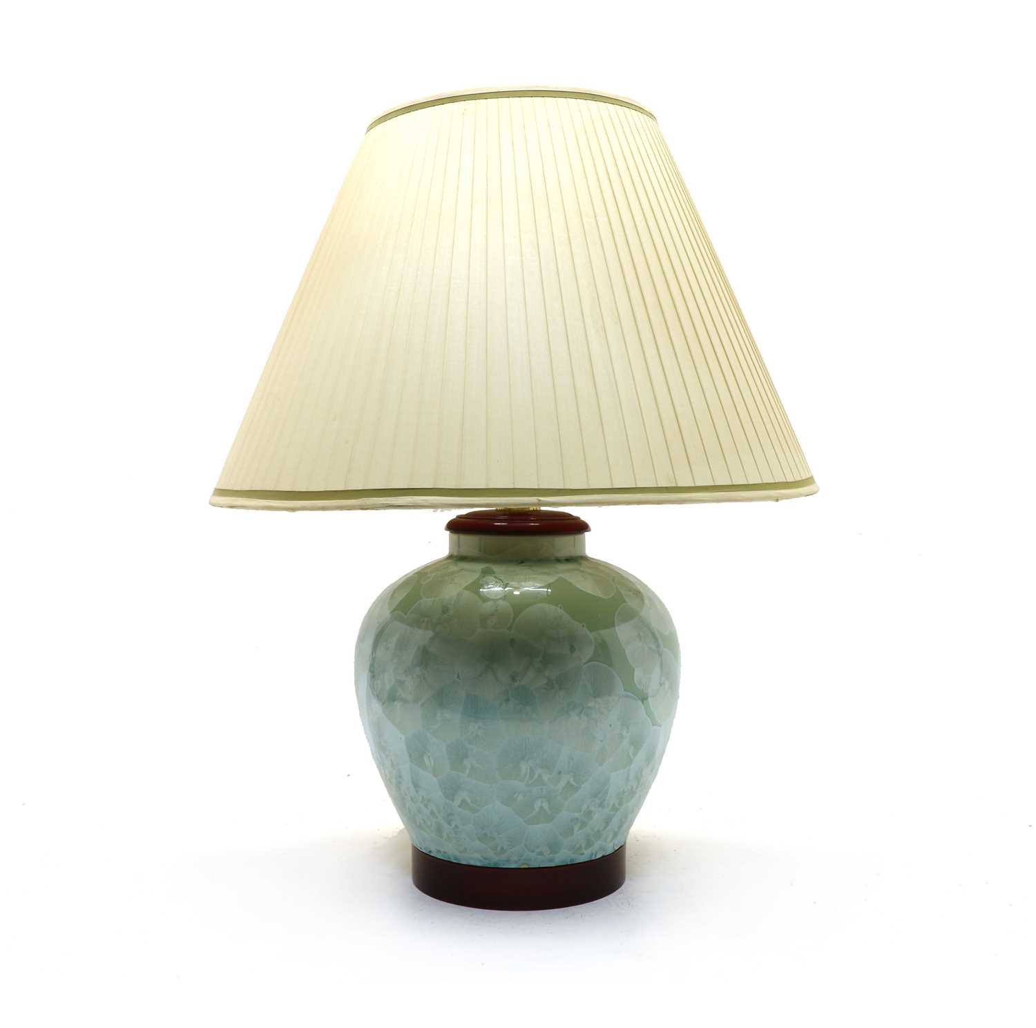 Lot 51 - A modern green-glazed porcelain table lamp