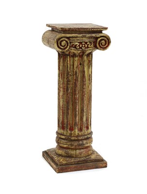 Lot 354 - A painted hardwood Ionic column pedestal