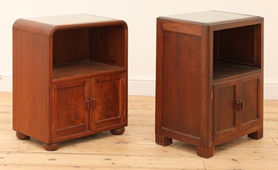 Lot 335 - Two matched mahogany 'Token Works' bedside cabinets