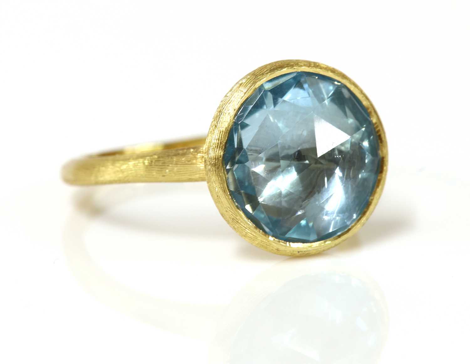 Lot 346 - An 18ct gold single stone blue topaz 'Jaipur' ring, by Marco Bicego