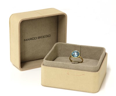 Lot 346 - An 18ct gold single stone blue topaz 'Jaipur' ring, by Marco Bicego