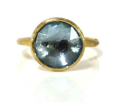 Lot 346 - An 18ct gold single stone blue topaz 'Jaipur' ring, by Marco Bicego
