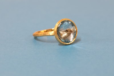 Lot 346 - An 18ct gold single stone blue topaz 'Jaipur' ring, by Marco Bicego