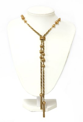 Lot 279 - A 9ct gold twisted rope link and box link necklace