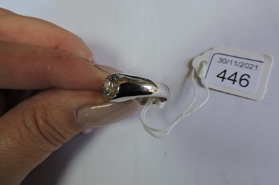 Lot 446 - A white gold single stone diamond ring
