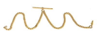 Lot 528 - An 18ct gold curb link double Albert chain