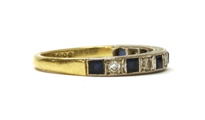 Lot 169 - An 18ct gold sapphire and diamond half eternity ring, by Cropp & Farr