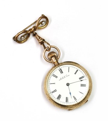 Lot 290 - A gold Waltham top wind open-faced fob watch