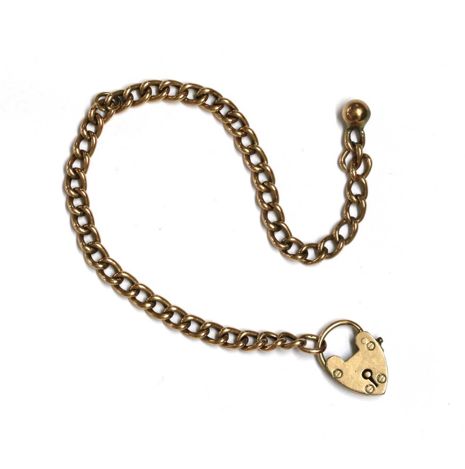 Lot 113 - A gold hollow curb link bracelet