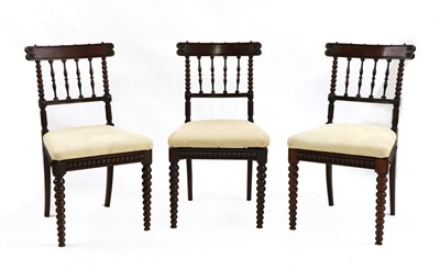 Lot 318 - Three mahogany side chairs