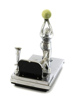Lot 305 - An Art Deco chrome and ebonised desk stand