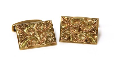 Lot 296 - A pair of 9ct two colour gold cufflinks