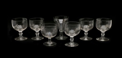 Lot 164 - A collection of seven clear glass rummers