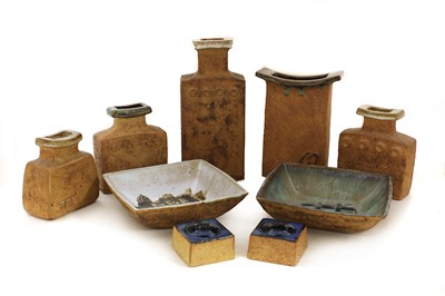 Lot 545 - A collection of nine brutalist stoneware items